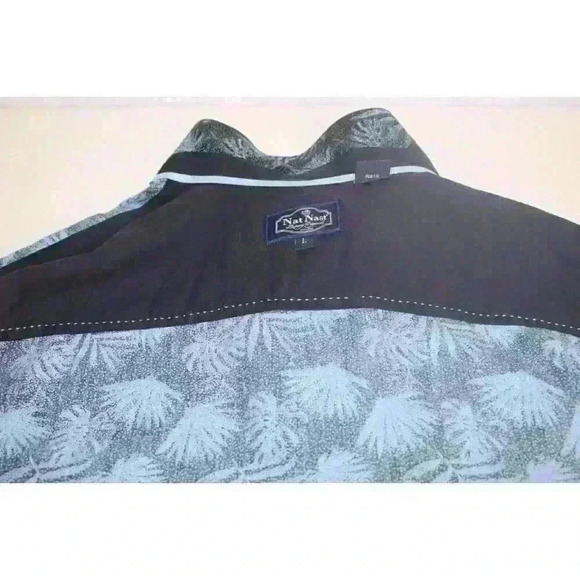 Nat Nast Luxury Orginals Silk Blend Relaxed Fit Casual Tropical Men's Shirt Sz L - Picture 12 of 16